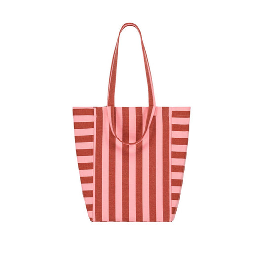 ELISABETH TOTE BAG STRIPES BRICK / PINK