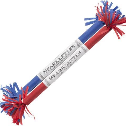 Red, white, and blue pom-pom with 'Sparklette' branding on a white background