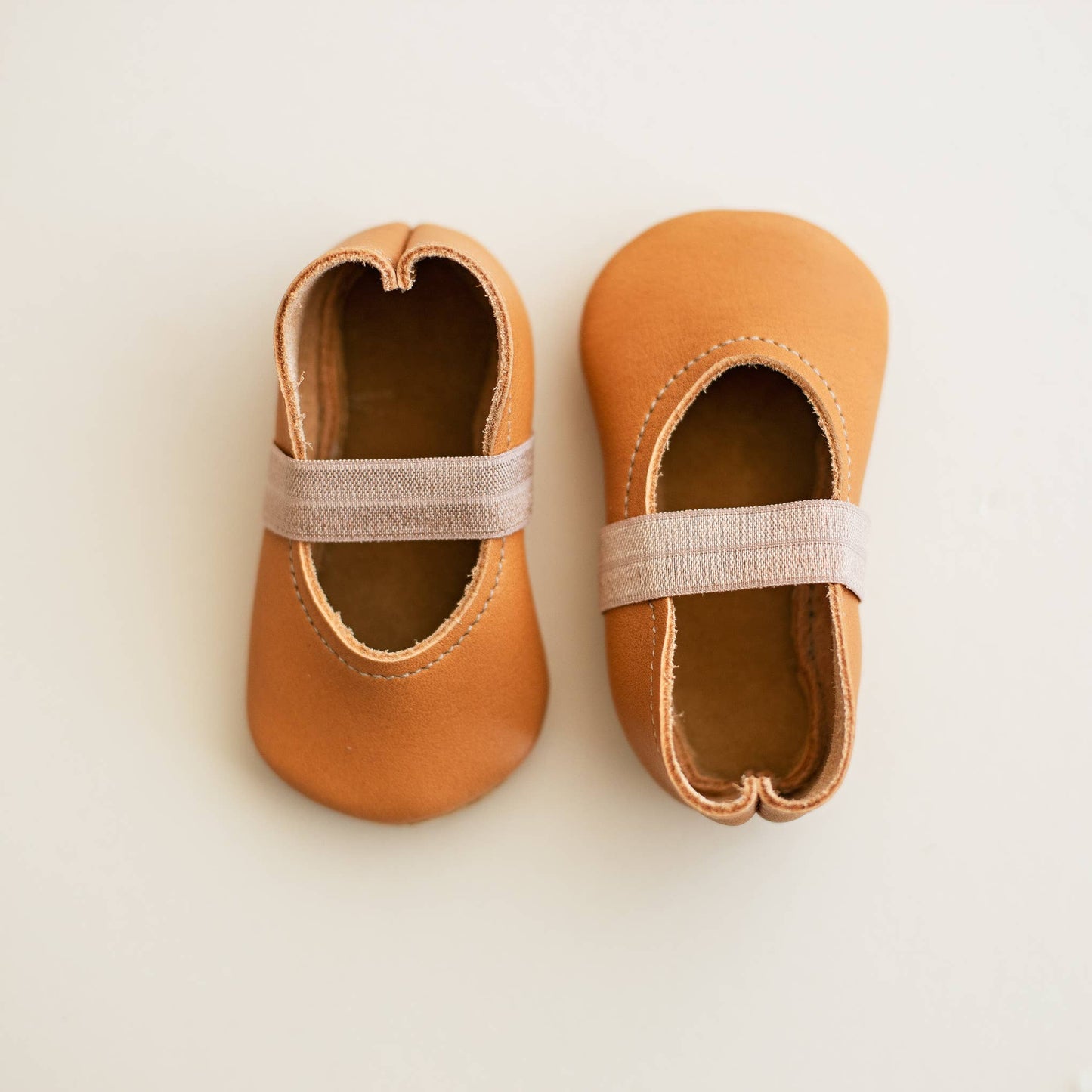 Baby Leather Mary Janes in Ginger