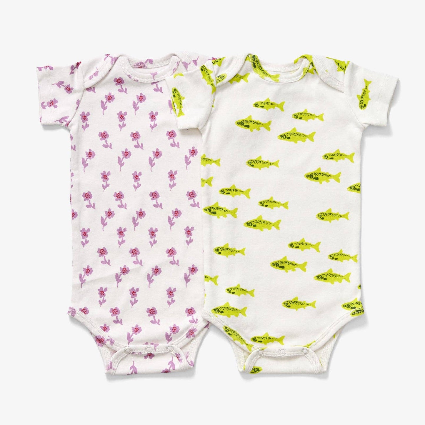 Onesie + Pant Set - Salmon | Chartreuse