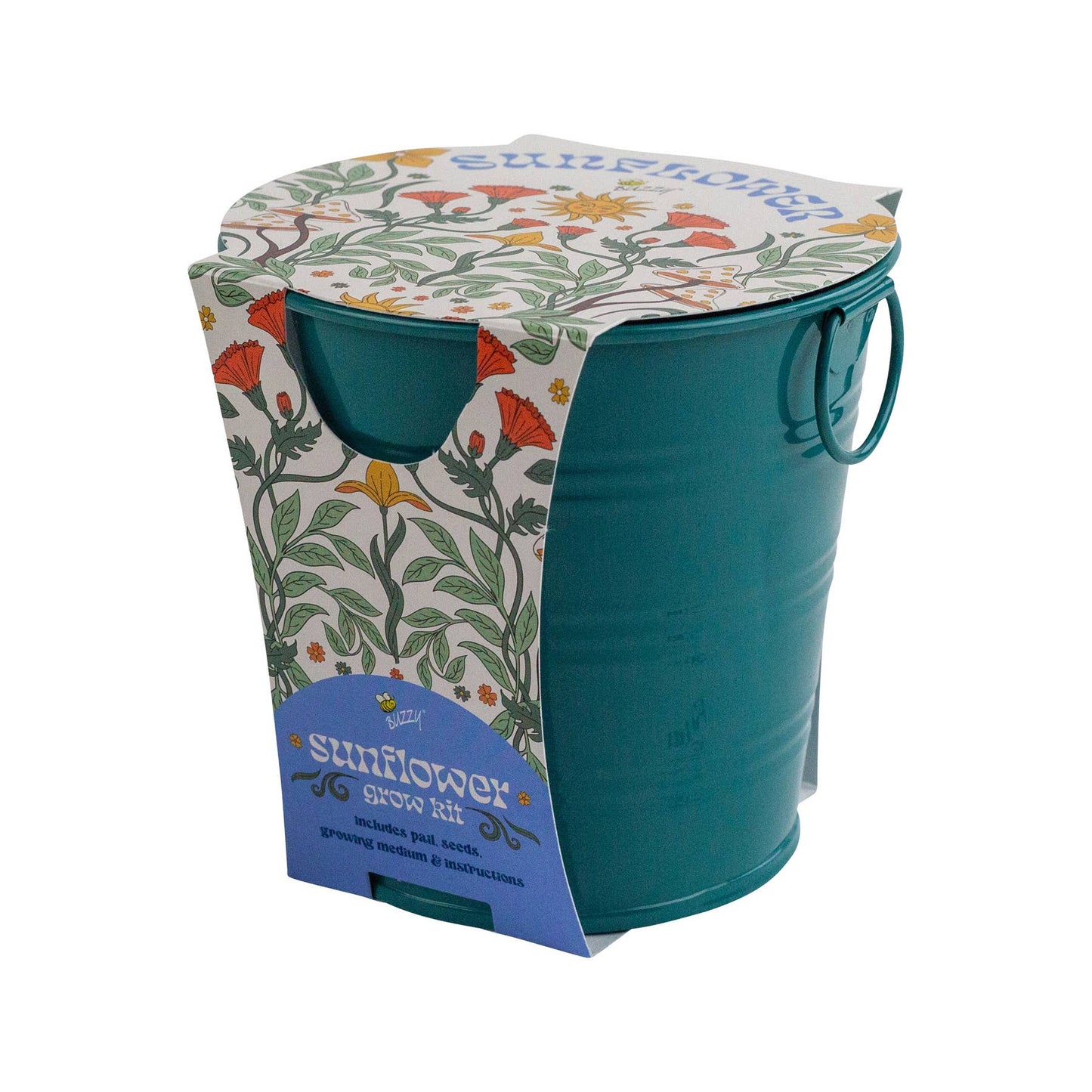 Painted Flower Grow Pail – Sunflower Indoor Garden Gift