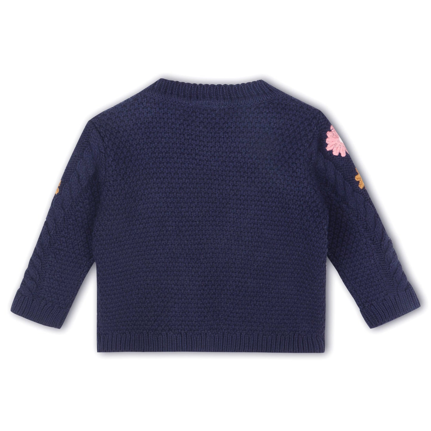 Floral Embroidered Chunky Baby Pullover Sweater (Organic)