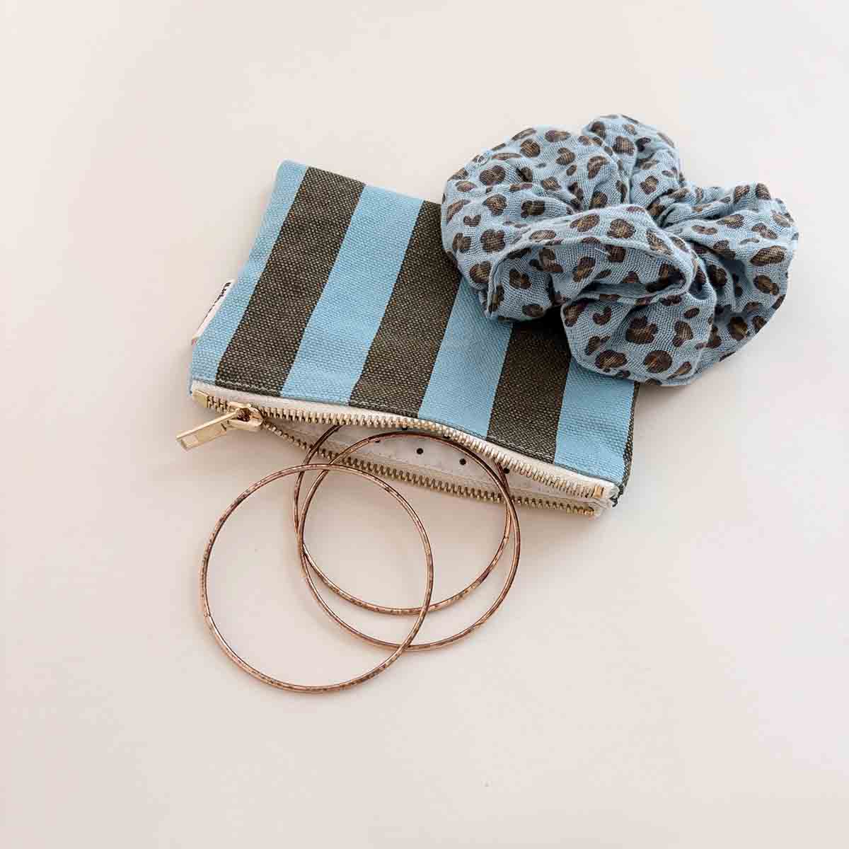 MARIE PURSE STRIPES OLIVE / BLUE