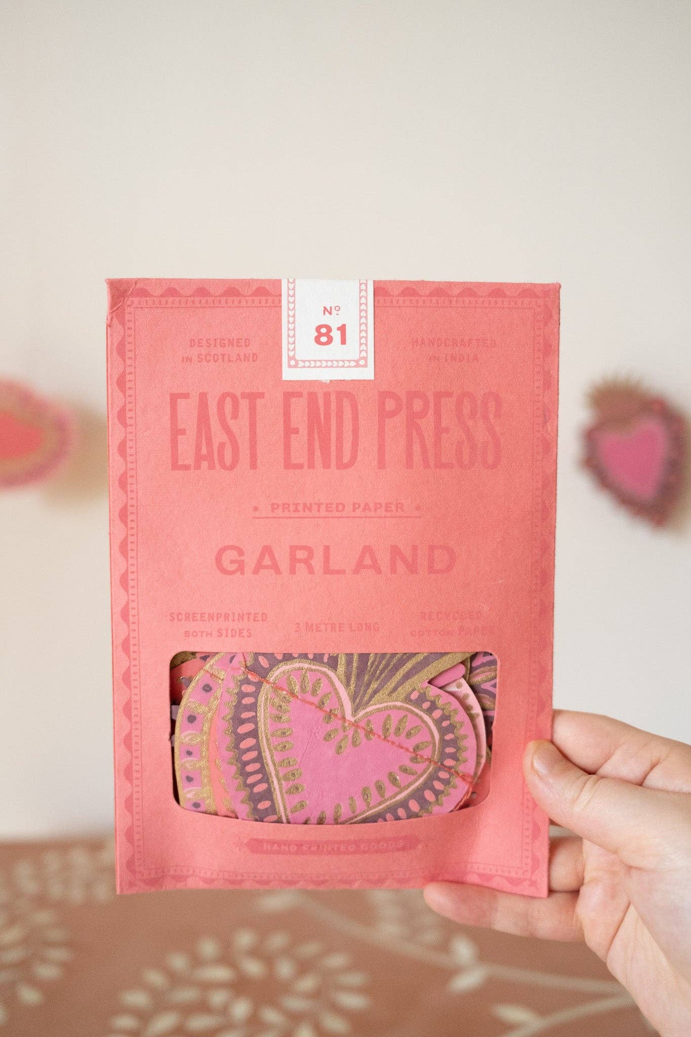 Sweet Hearts Sewn Garland