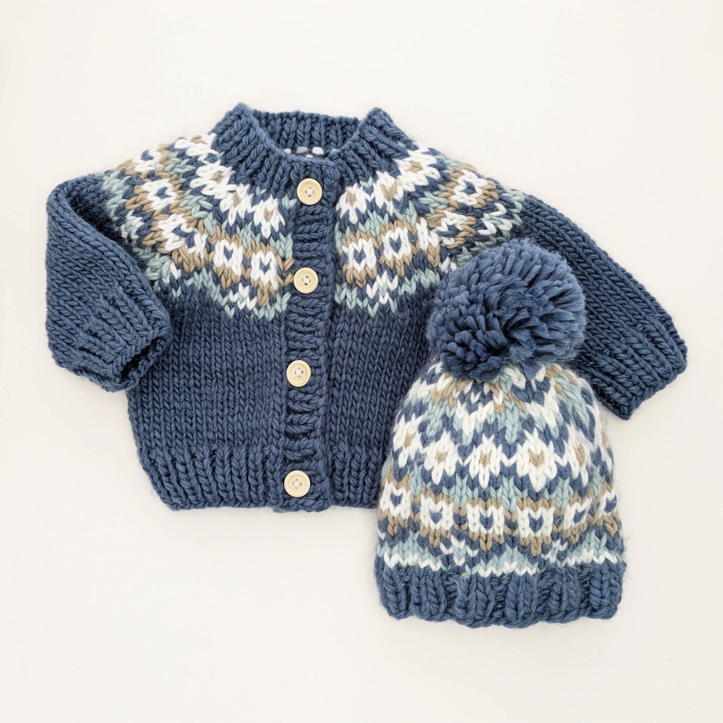Fairisle Slate Cardigan Sweater for Baby & Toddler