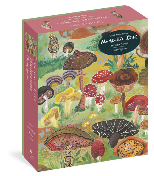 Photo of Nathalie Lete illustrated jigsaw puzzle featuring a mushroom illustration