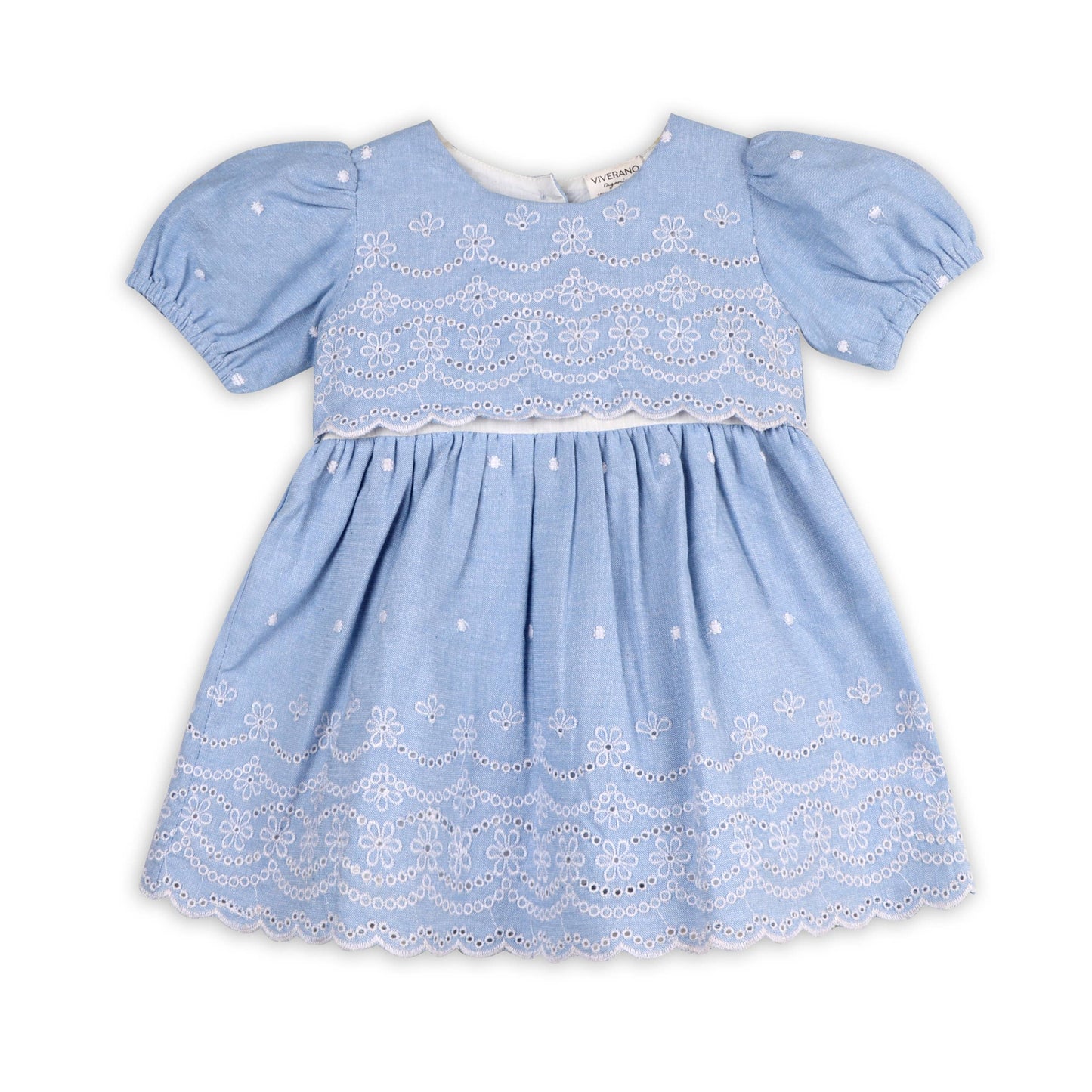 Isla Chambray Baby Dress + Bloomer (Organic Cotton)