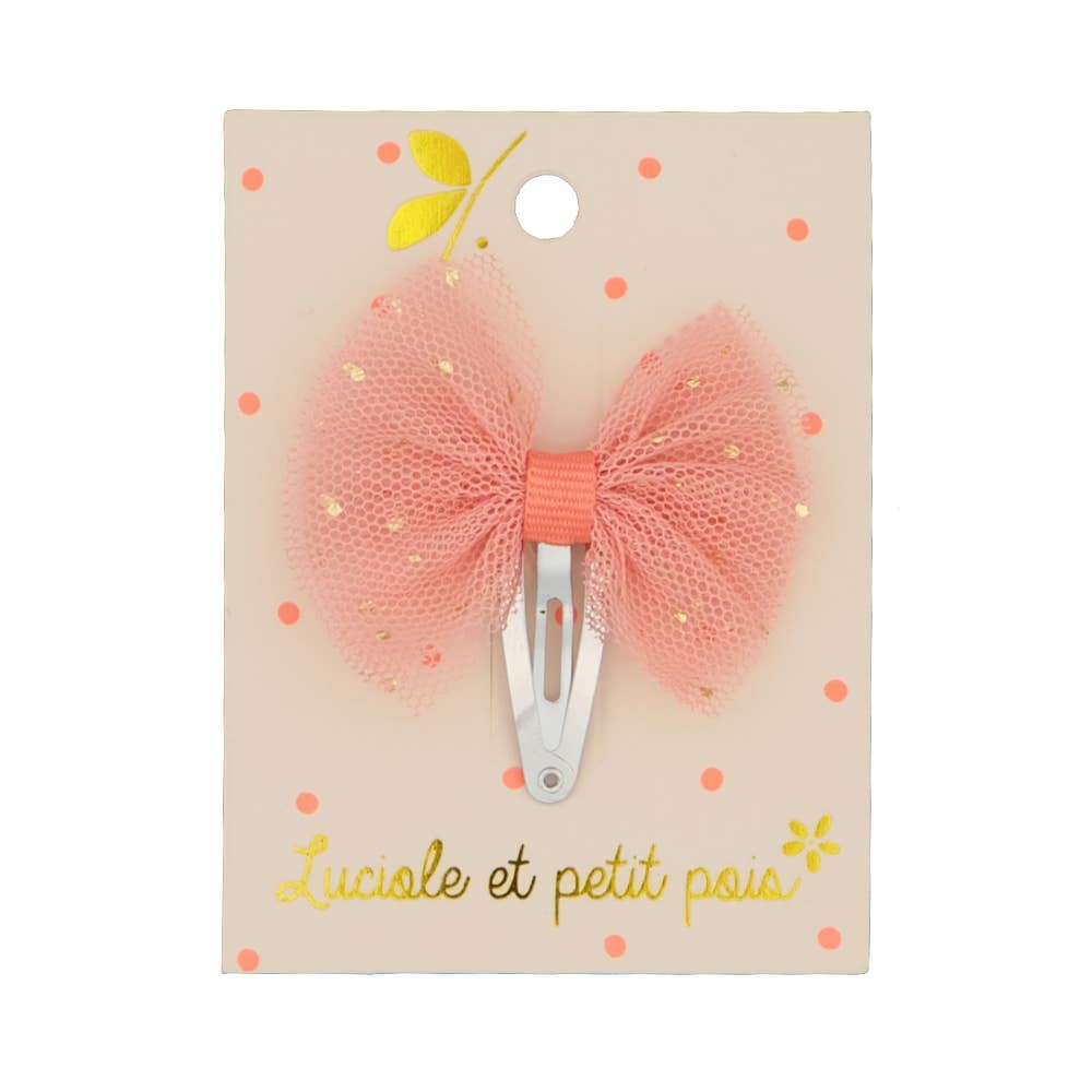 Mini tutu hair clip - Peach