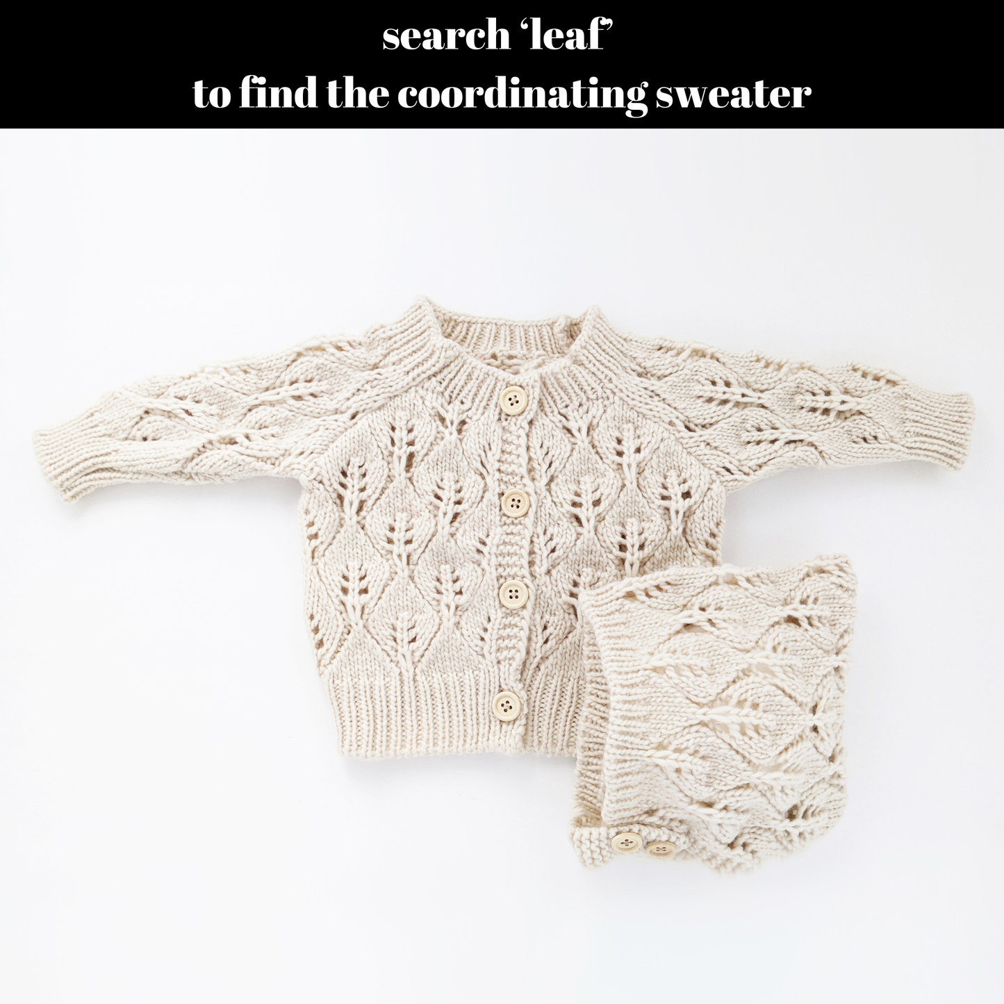 Leaf Lace Hand Knit Bonnet Natural Baby & Kids