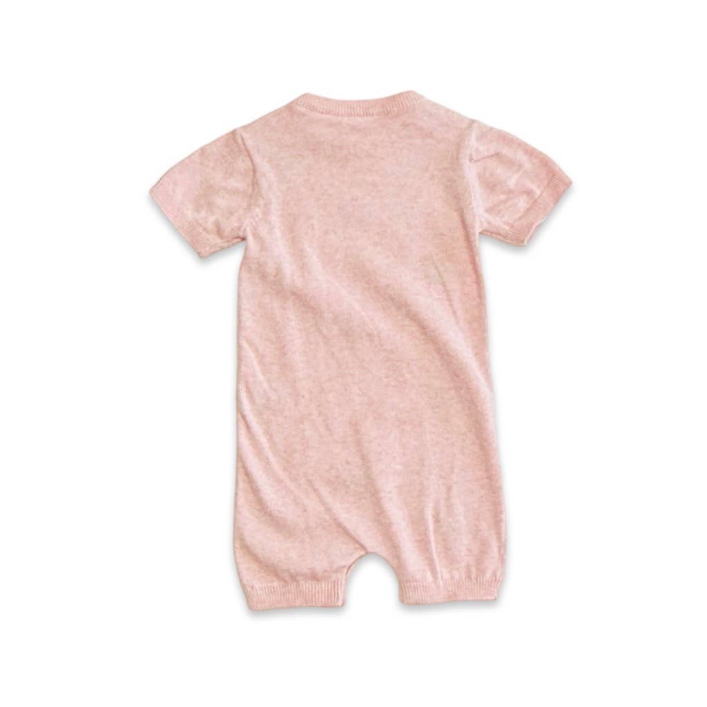 Cherry Embroidered Knit Short Sleeve Baby Romper (Organic)