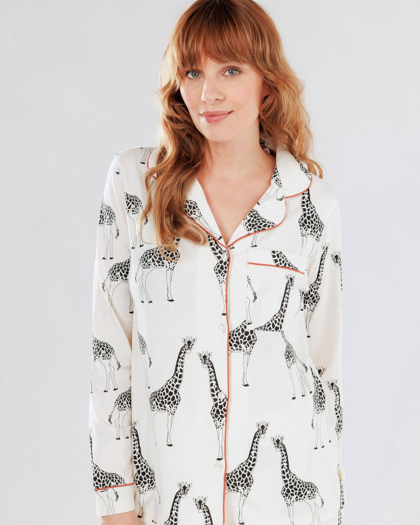 Organic Cotton Cream Giraffe Print