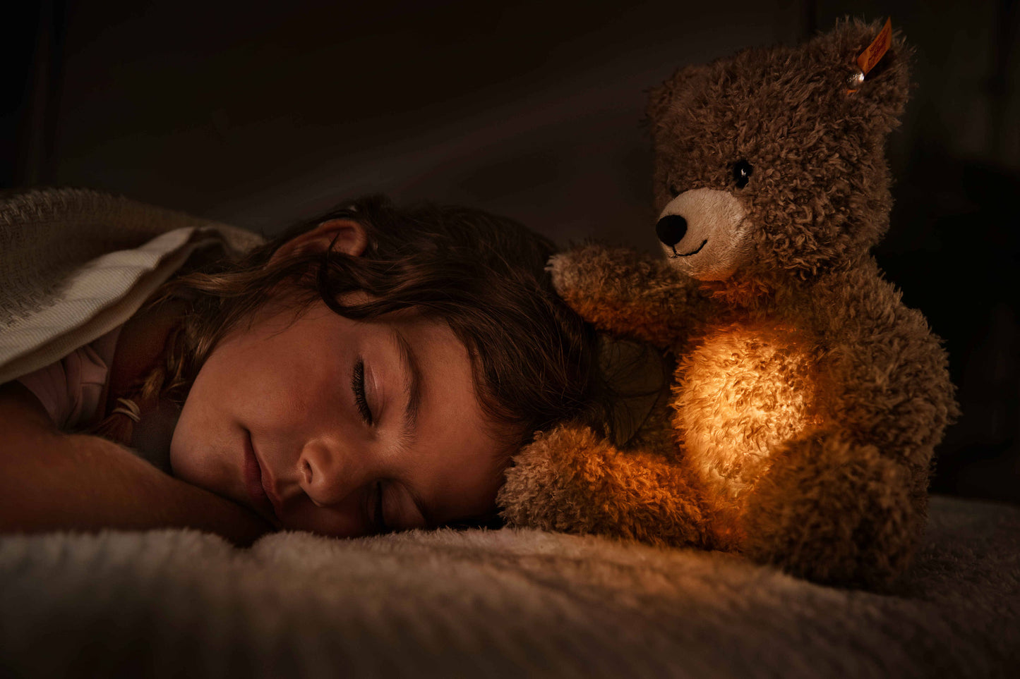 Light at Night Caspar Teddy Bear Stuffed Plush, 11 Inches