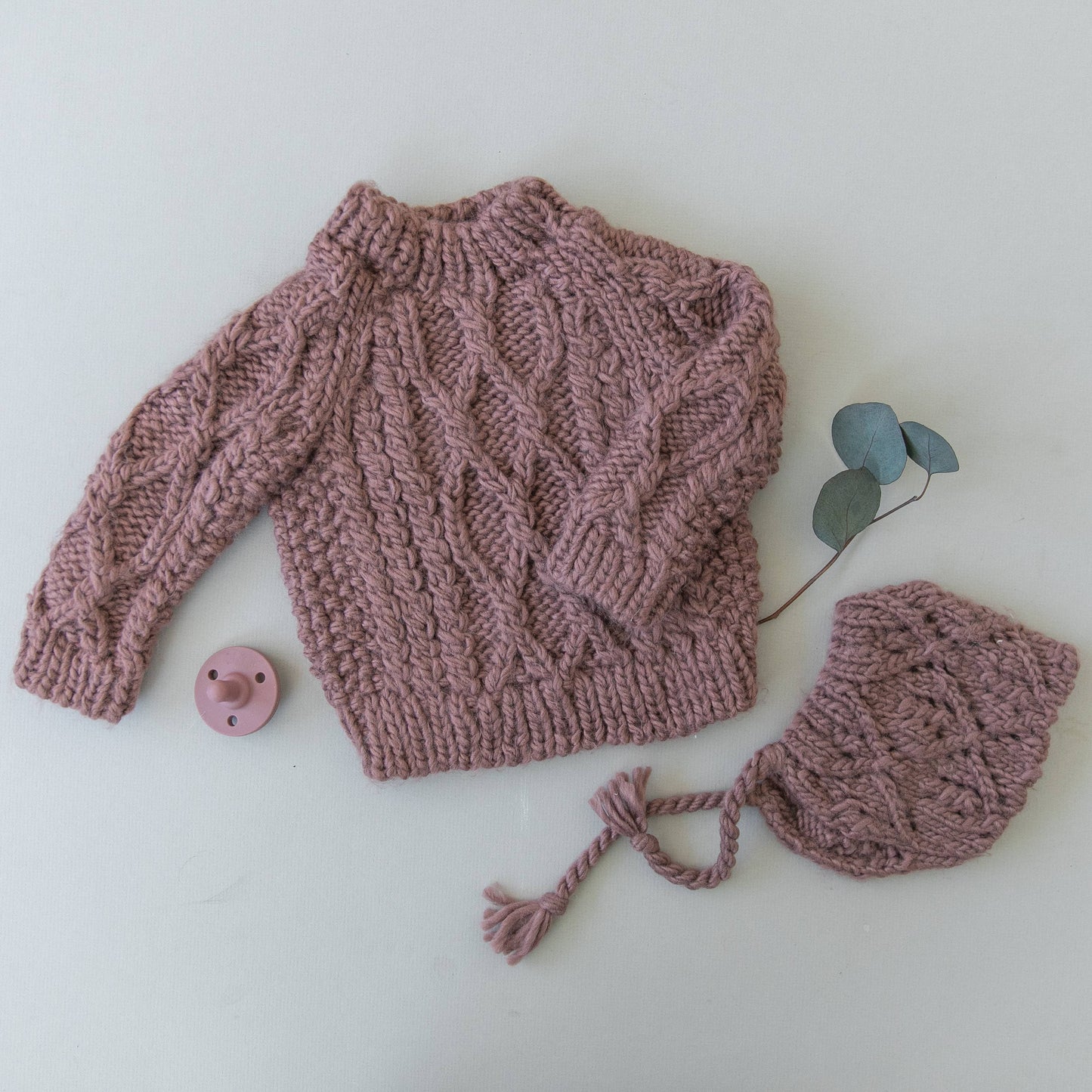 Blair Bonnet, Mauve | Hand Knit Kids & Baby Hat