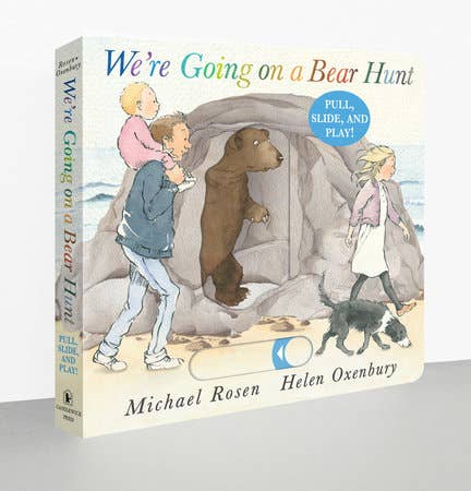Children's book 'We're Going on a Bear Hunt' by Michael Rosen and Helen Oxenbury on a white background