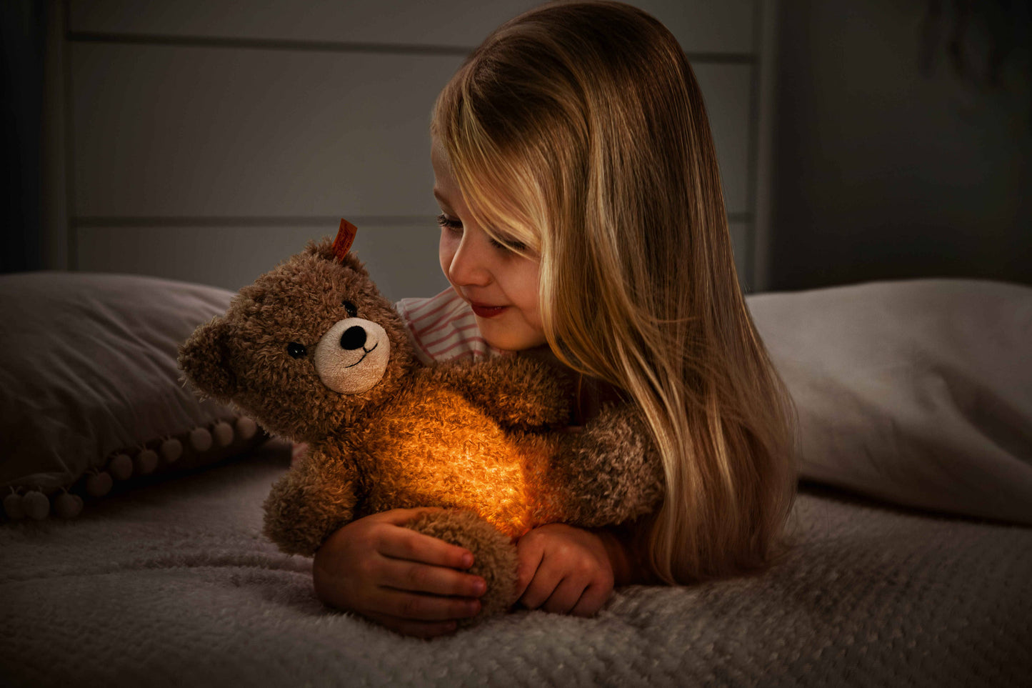 Light at Night Caspar Teddy Bear Stuffed Plush, 11 Inches