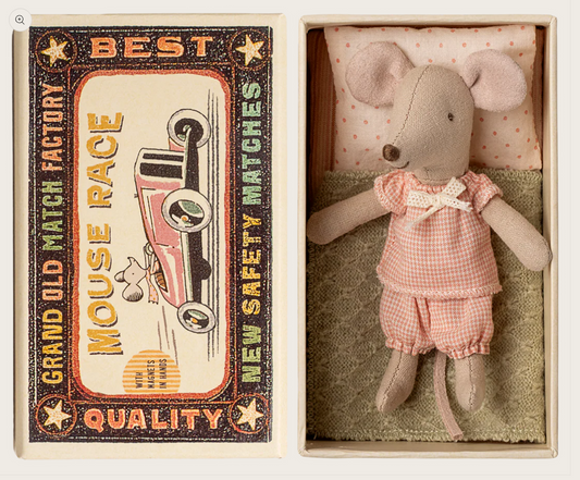 Little sister mouse in matchbox