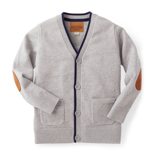 Tipped Cardigan with Elbow Patches - Baby