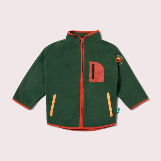Olive Zip Up Recycled Polar Fleece Jacket