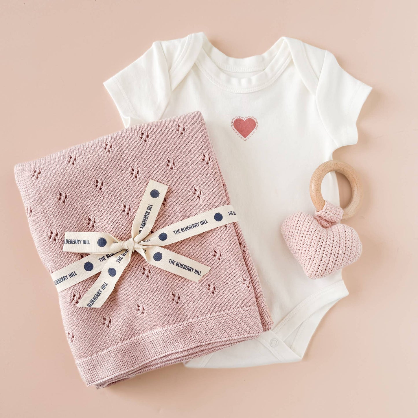 Teether Heart Cotton Crochet Rattle Baby Toy Valentine's