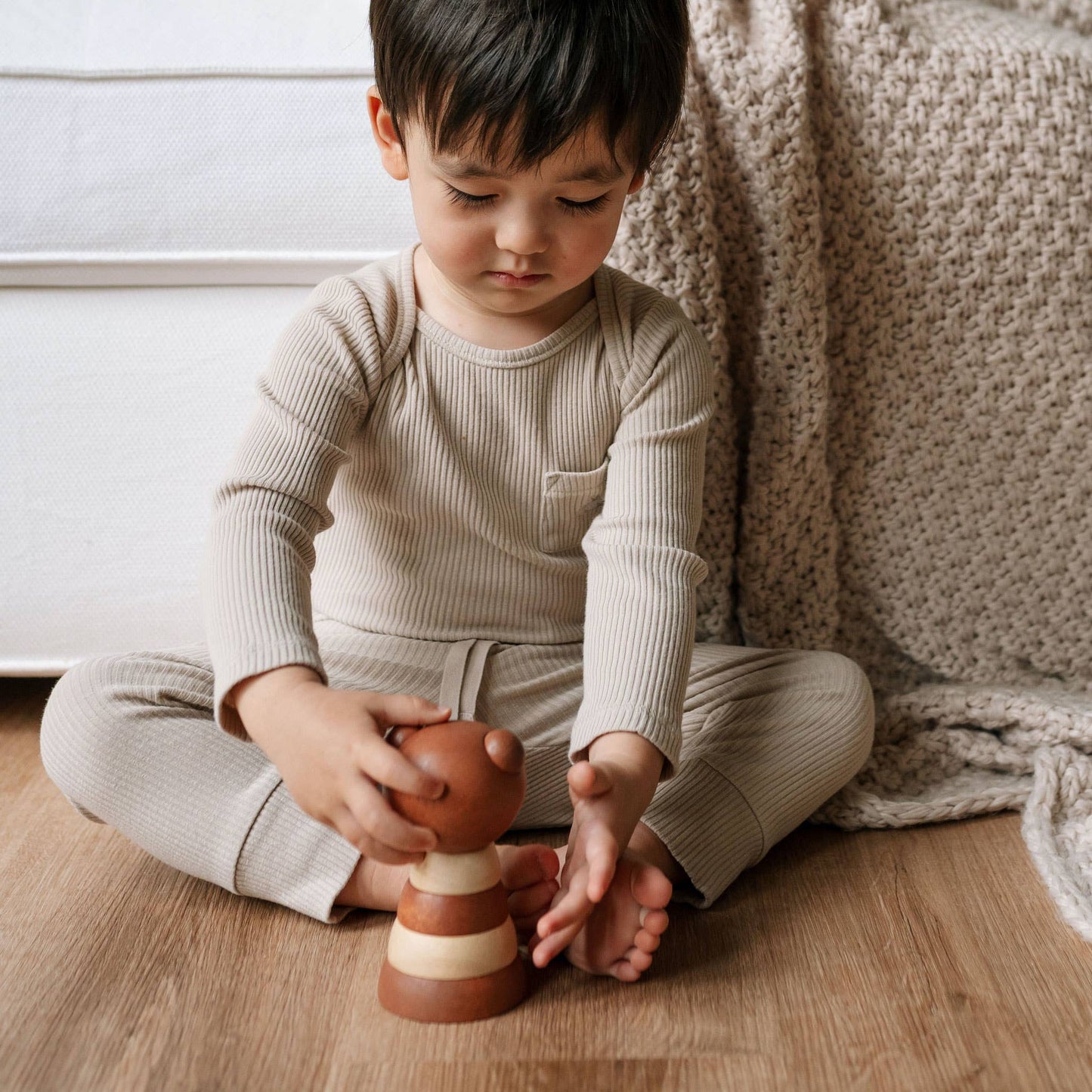 Wooden Ring Stacker - Panda