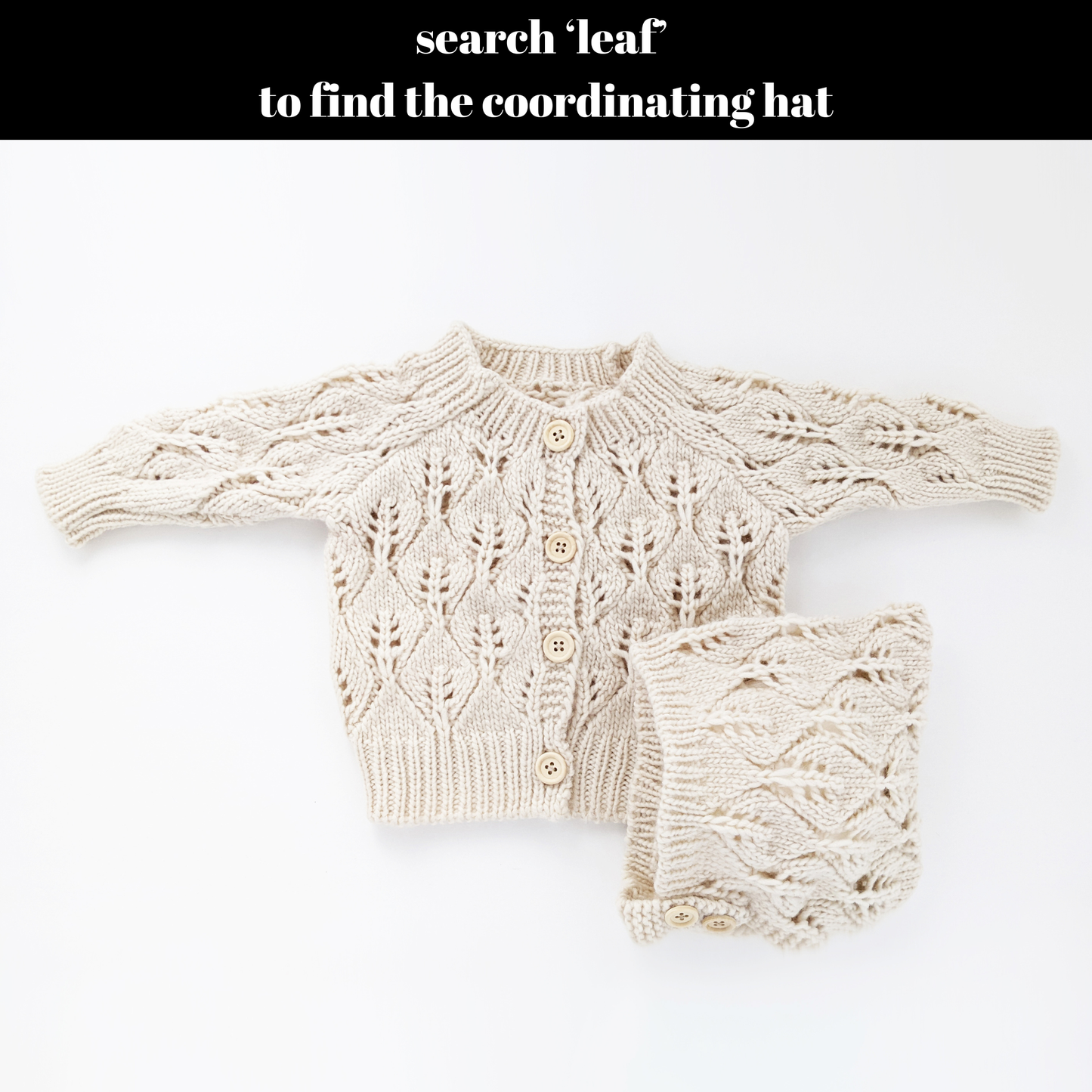 Leaf Lace Hand Knit Cardigan Sweater Natural Baby & Toddler