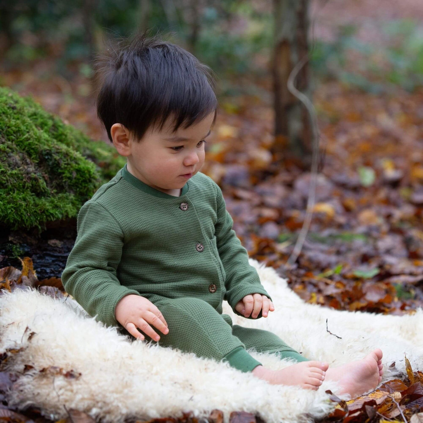 Chive Organic Waffle Playsuit
