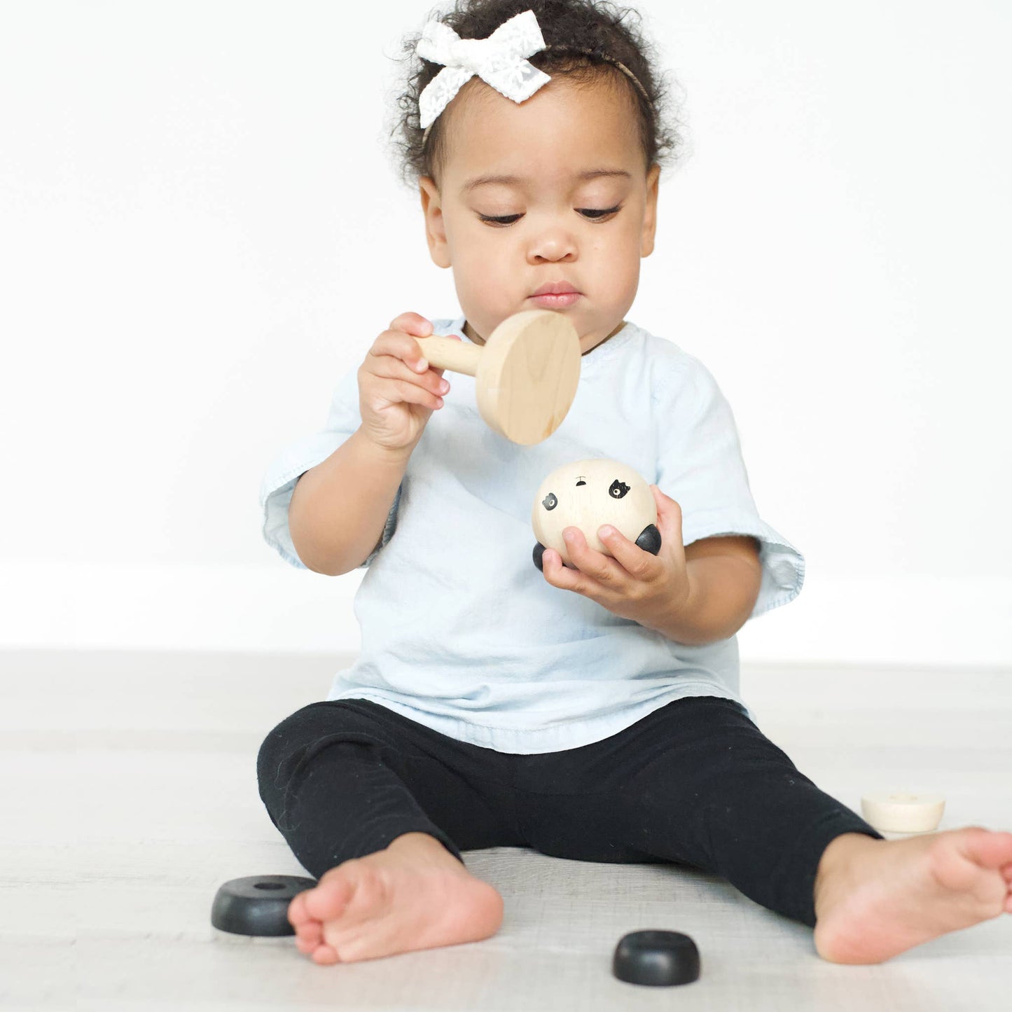 Wooden Ring Stacker - Panda