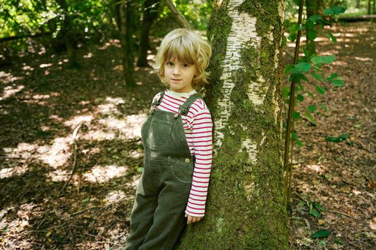 Khaki Chunky Cord Dungarees