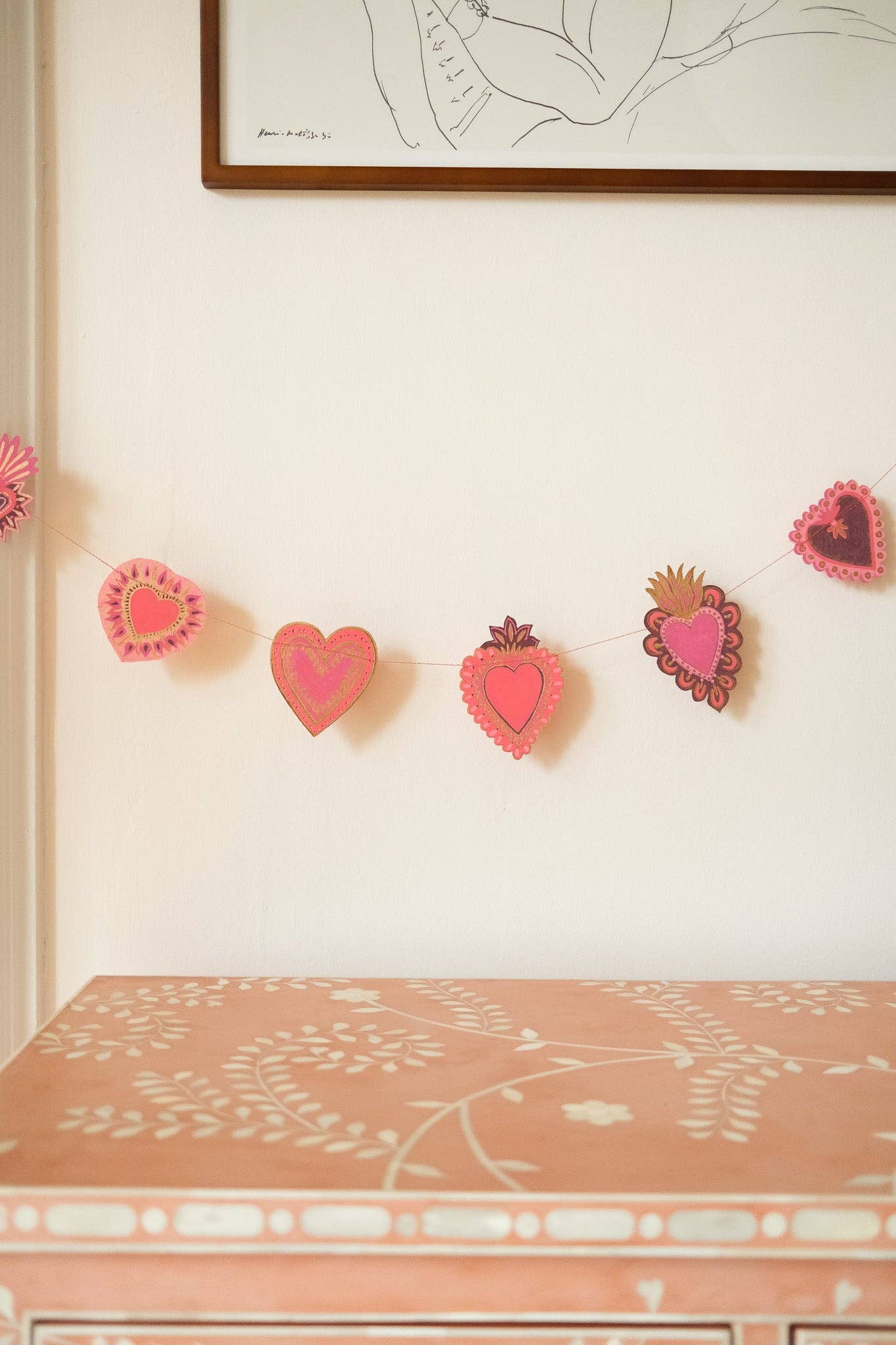 Sweet Hearts Sewn Garland