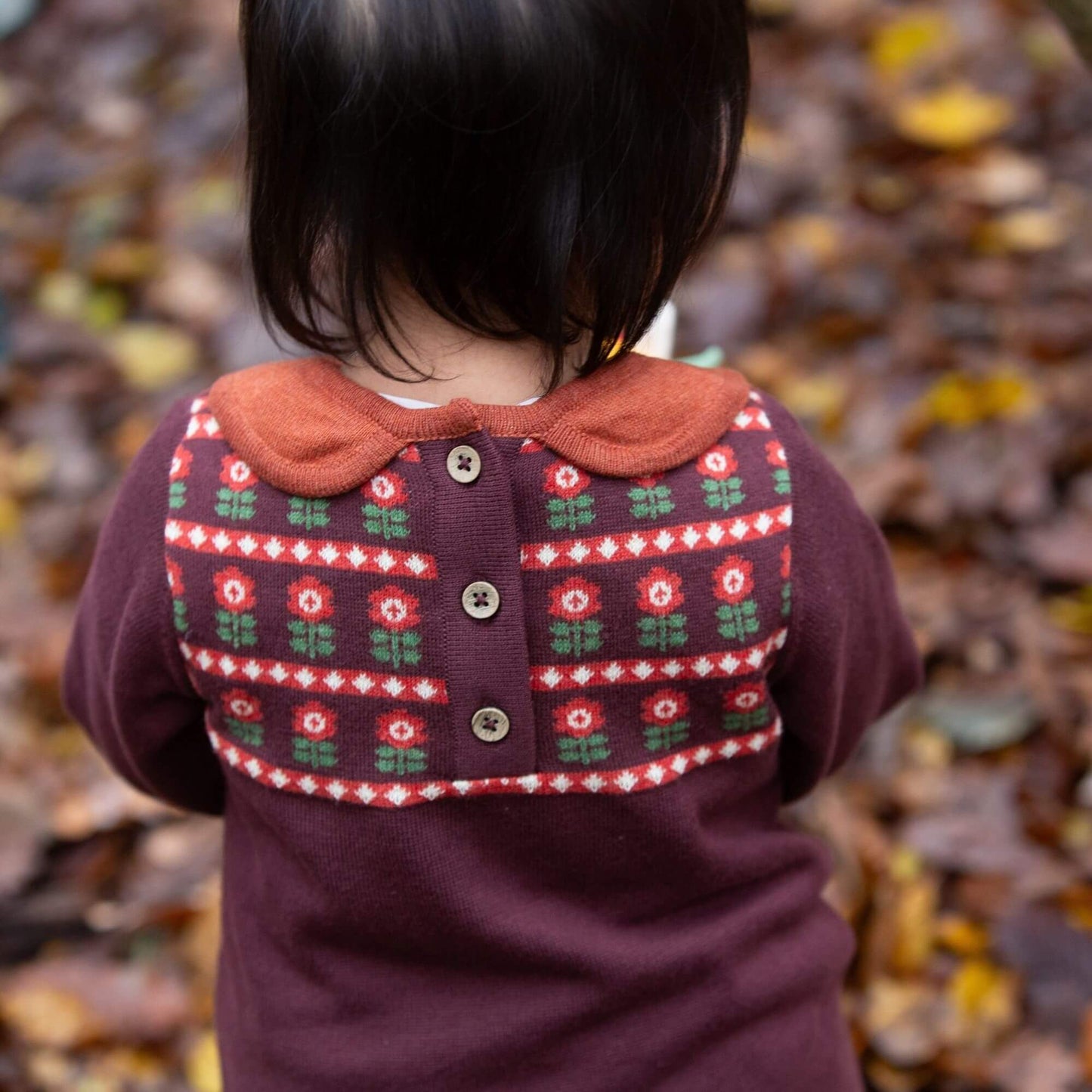 Collecting Flowers Knitted Collar Dress