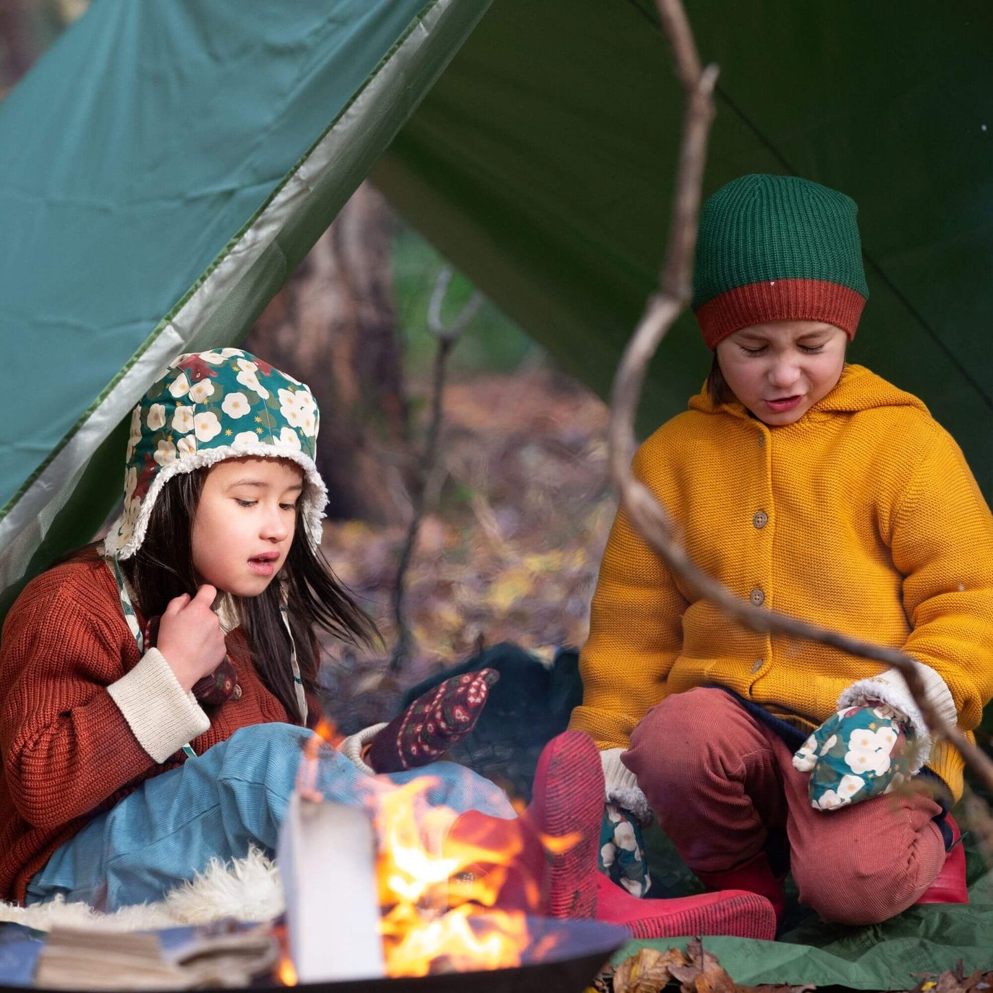 Gold Hooded Snuggly Knitted Cardigan