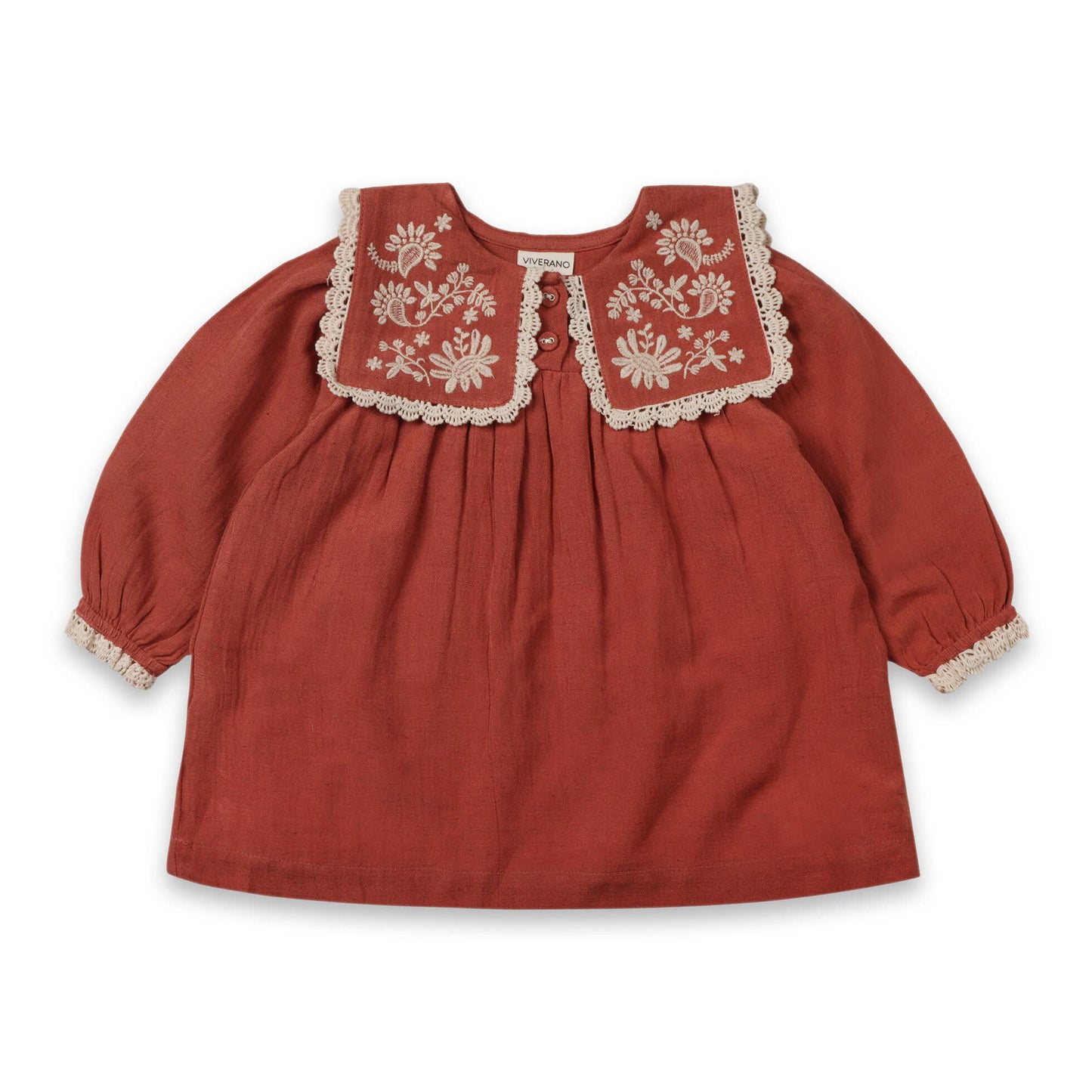 Sola Embroidered Collar Baby Dress & Bloomer -Organic