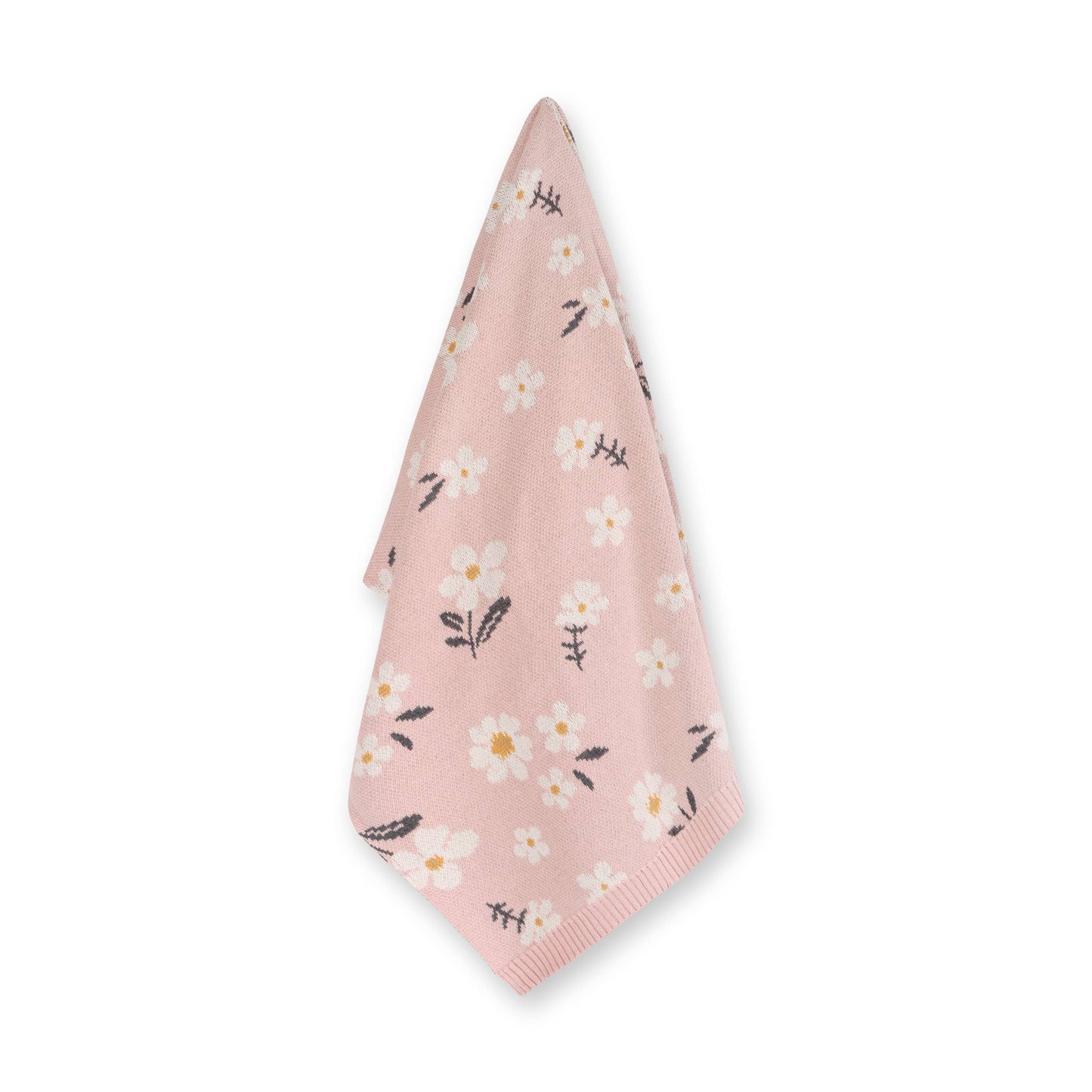 Floral patterned baby blanket on a white background