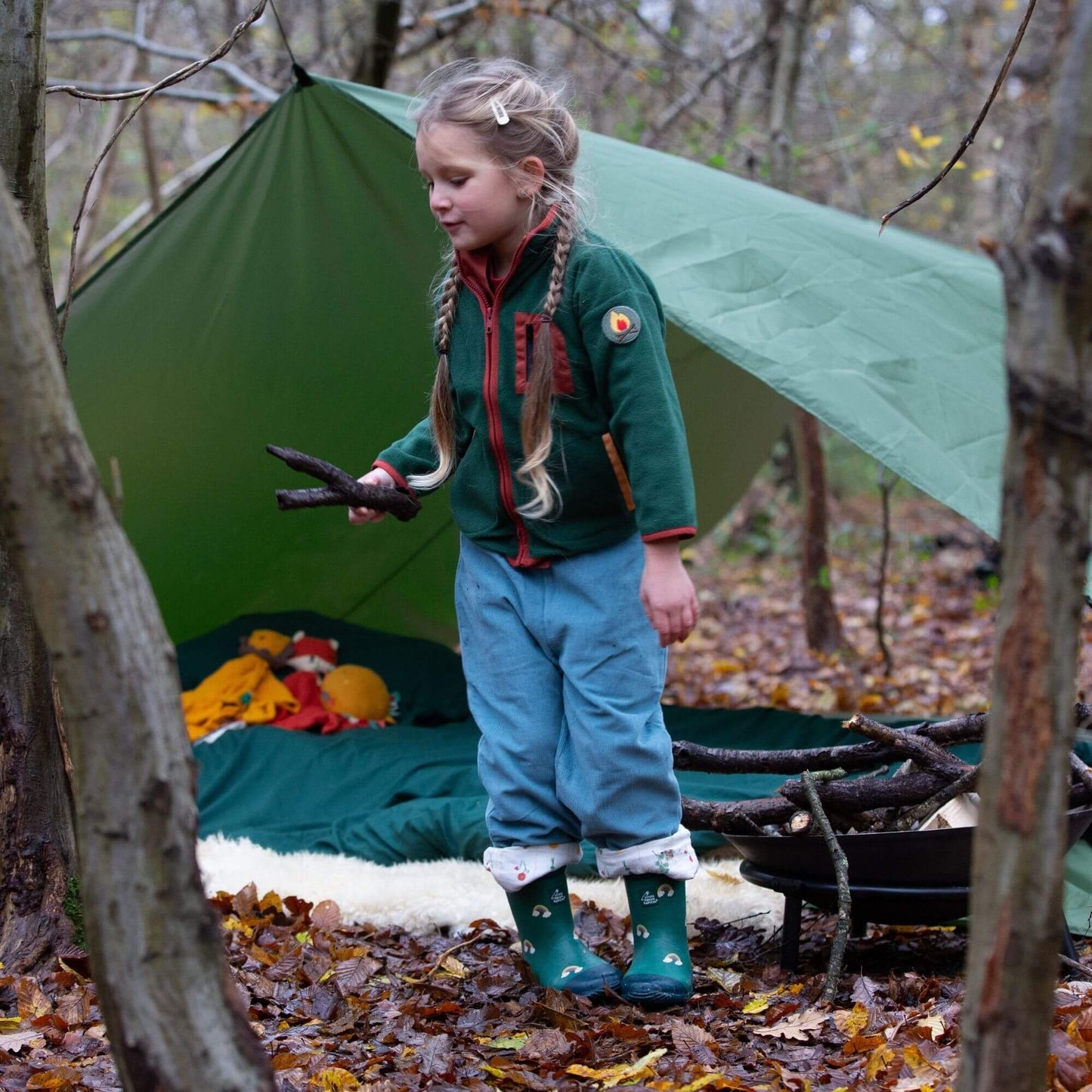 Olive Zip Up Recycled Polar Fleece Jacket
