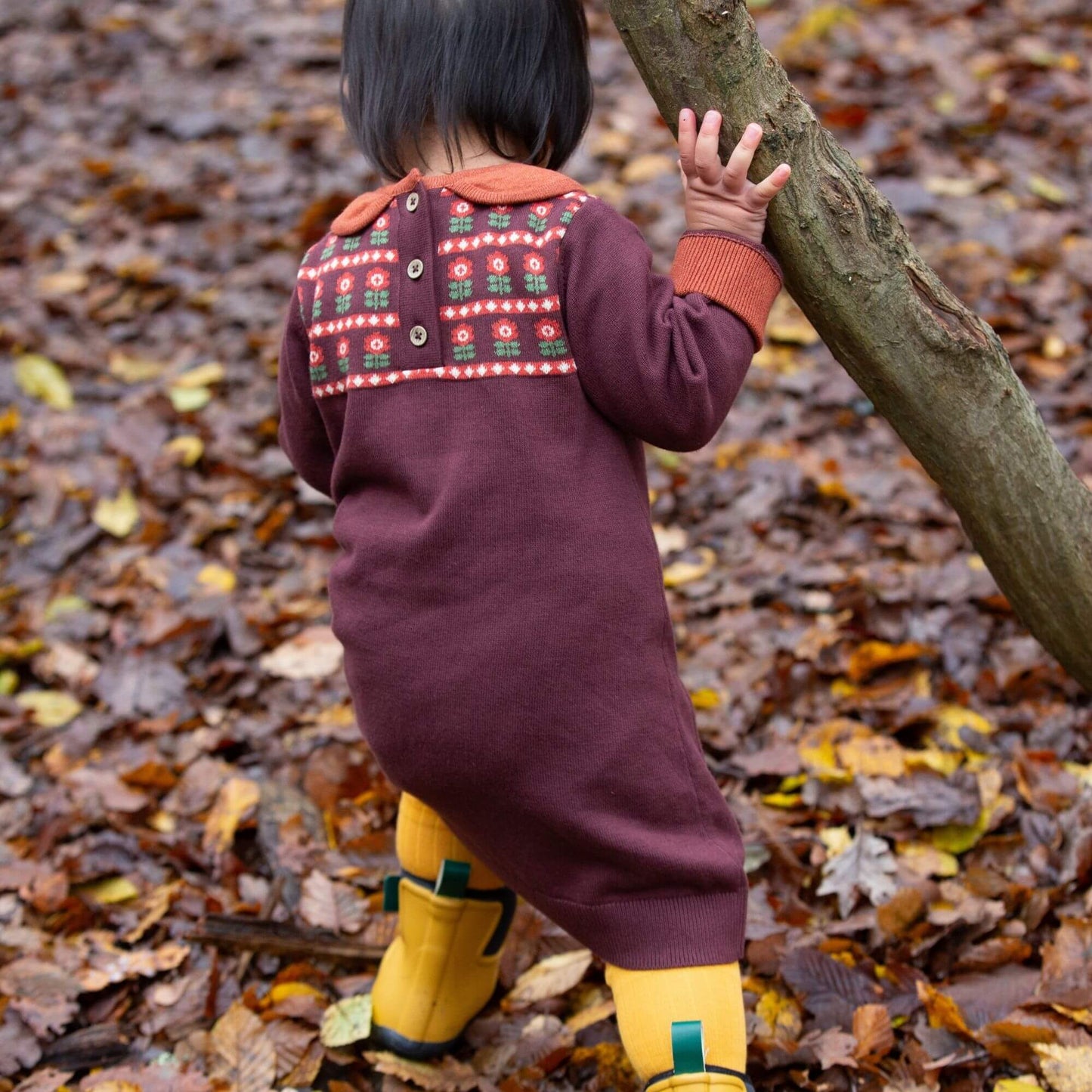Collecting Flowers Knitted Collar Dress