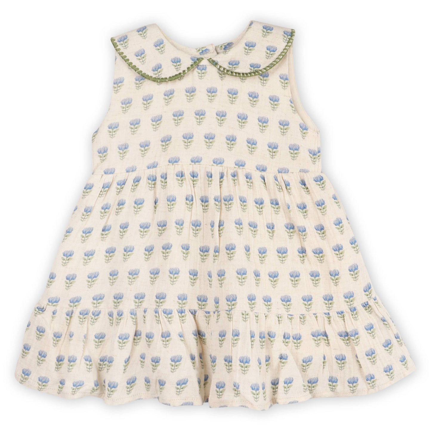 Harper Peter Pan Collar Floral Baby Flare Dress + Bloomer