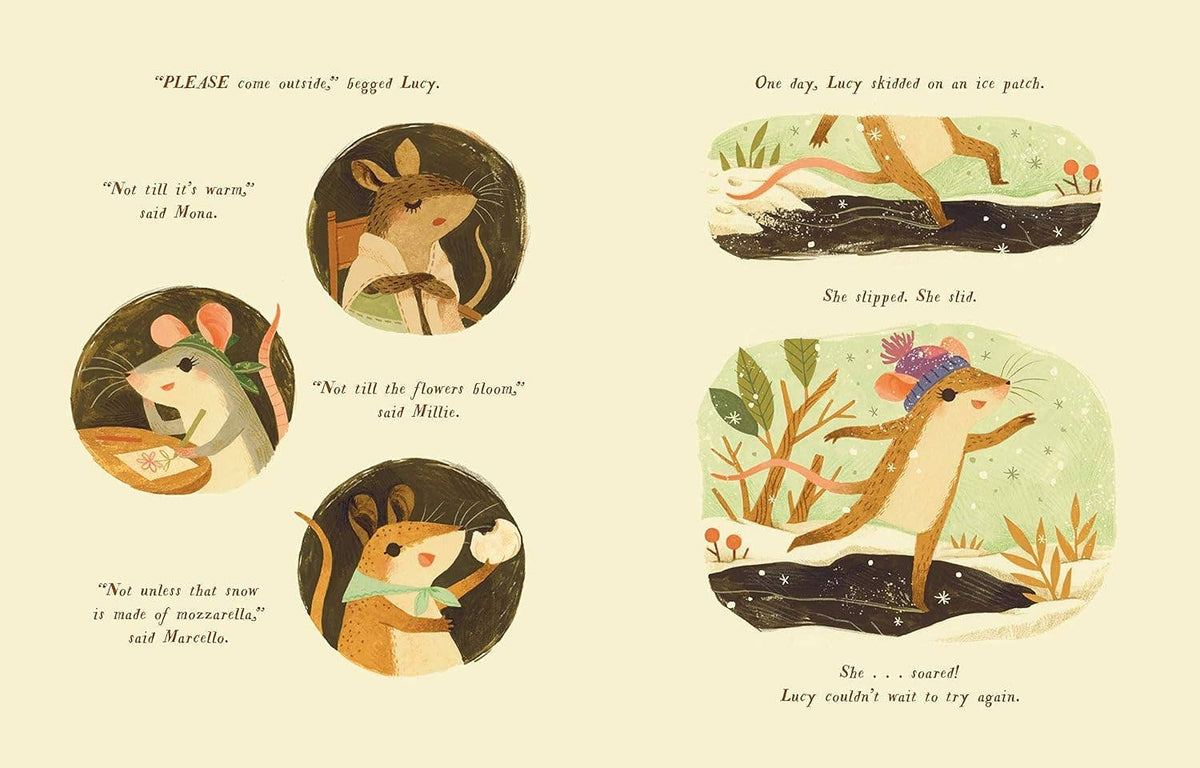 Interior book pages with different mouse illustrations