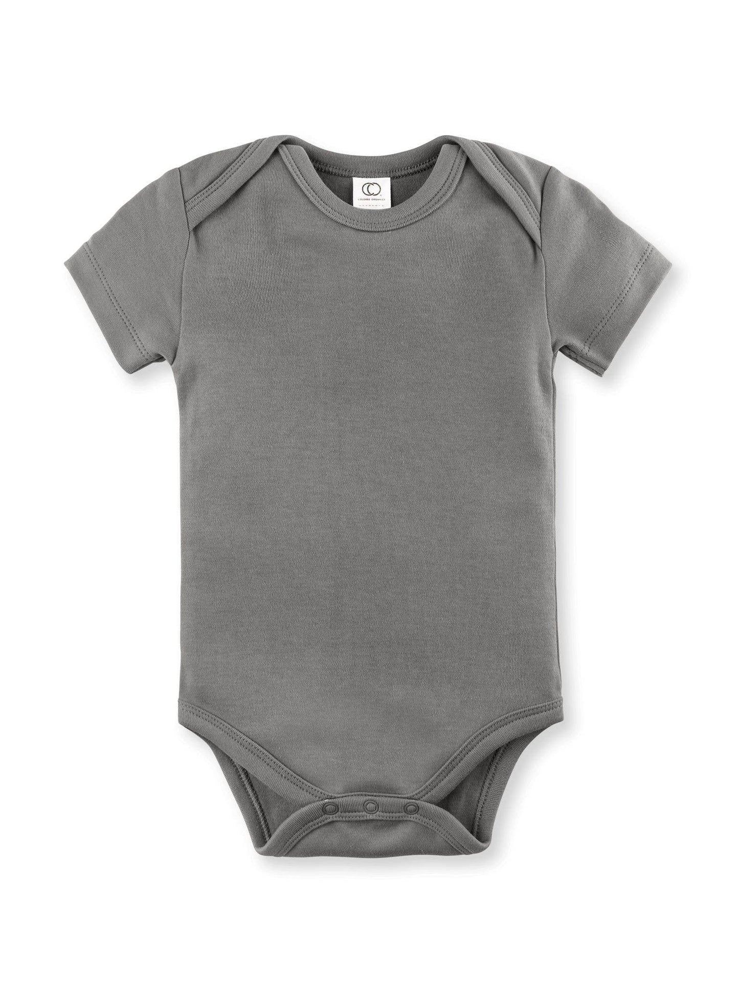 Organic Baby Short Sleeve Classic Bodysuit - Pewter