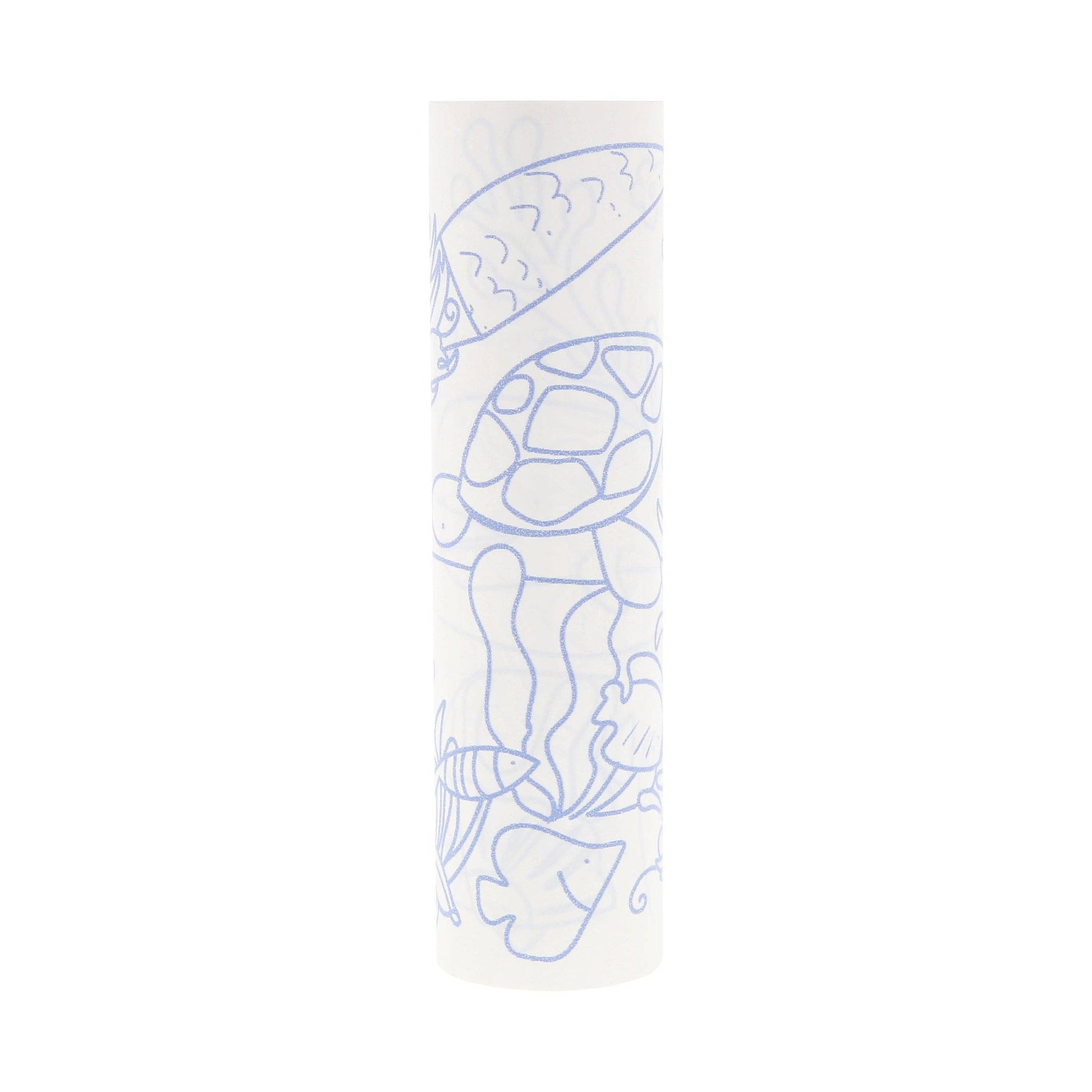 Rolled up coloring sheet on white background