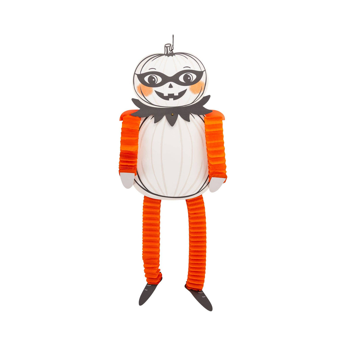 Paper jackolantern decoration on a white background