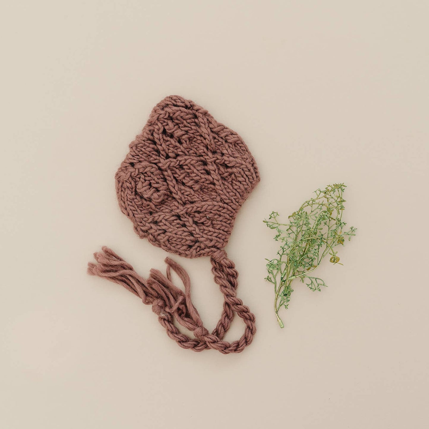 Blair Bonnet, Mauve | Hand Knit Kids & Baby Hat