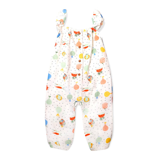 Veggie Ruffle Button Baby Jumpsuit Romper (Organic Muslin)