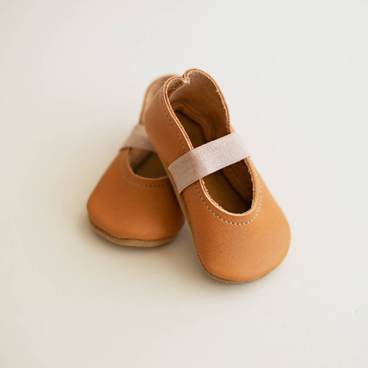 Baby Leather Mary Janes in Ginger