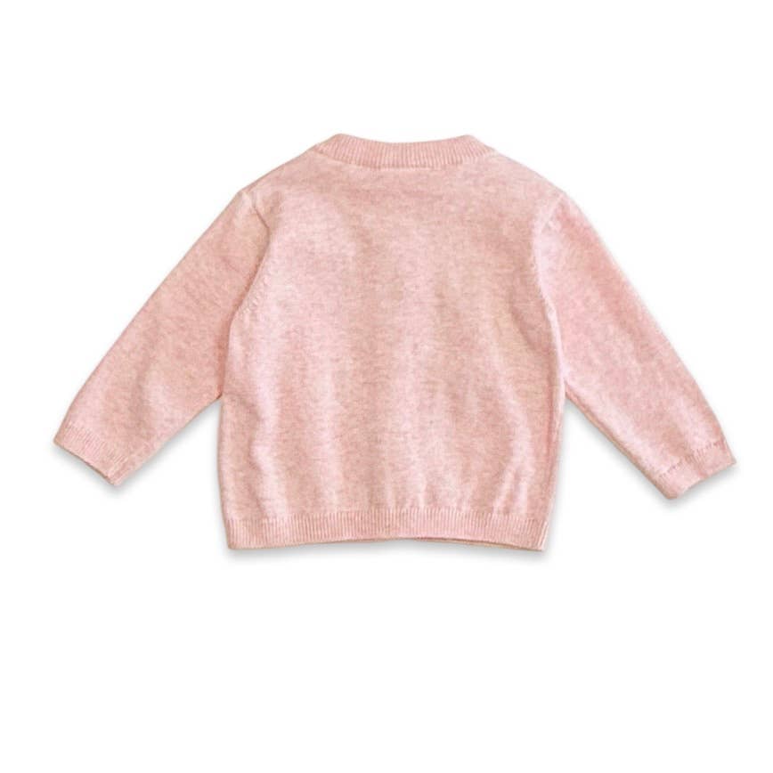 Strawberry Embroidered Knit Baby Cardigan (Organic Cotton)