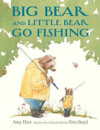 Book cover of 'Big Bear and Little Bear Go Fishing' with two bears fishing.