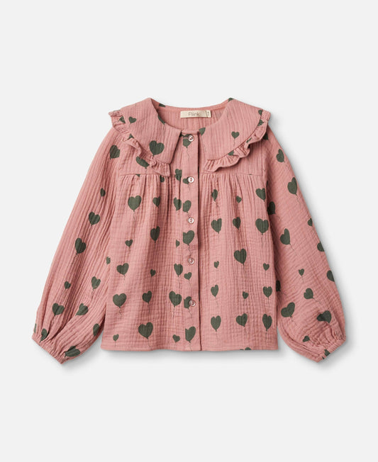 LOVE LS BLOUSE - ASH ROSE AOP