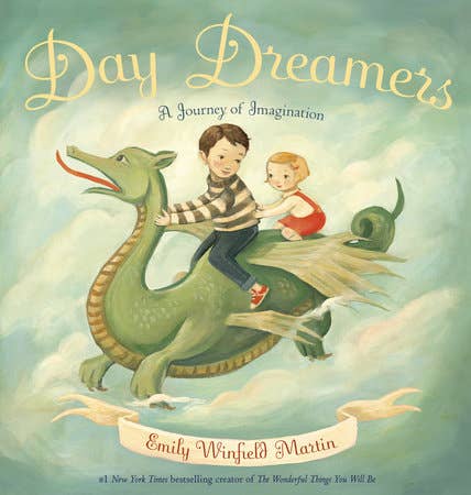 Book cover of 'Day Dreamers' featuring two children riding a dragon.