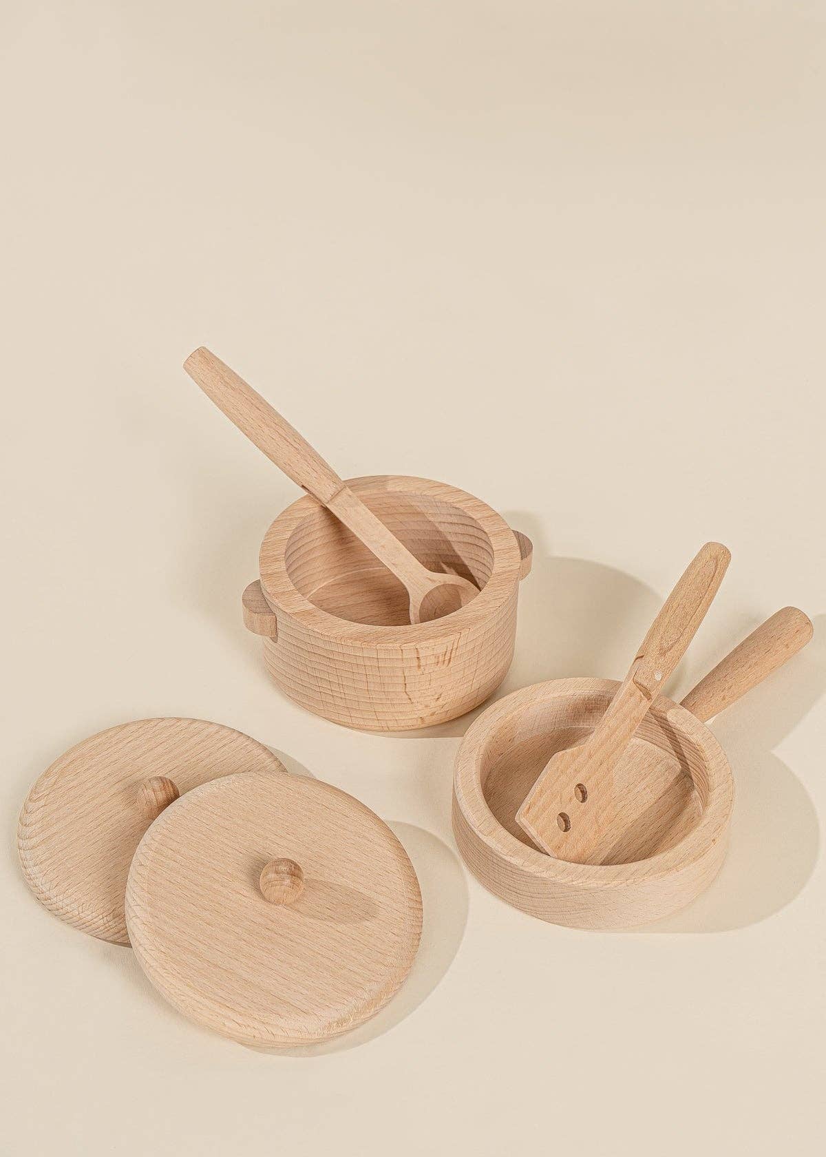 Wooden Pots and Pans Playset (6 Pcs)