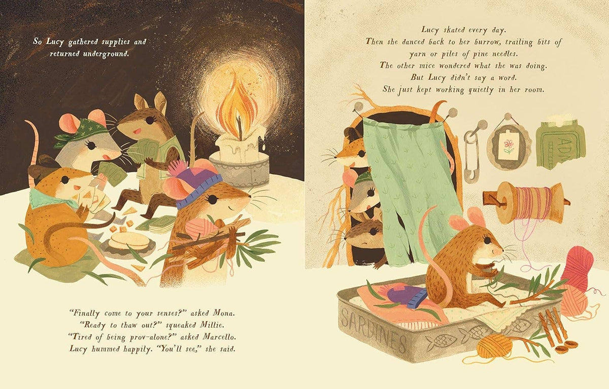 Interior book pages with different mouse illustrations