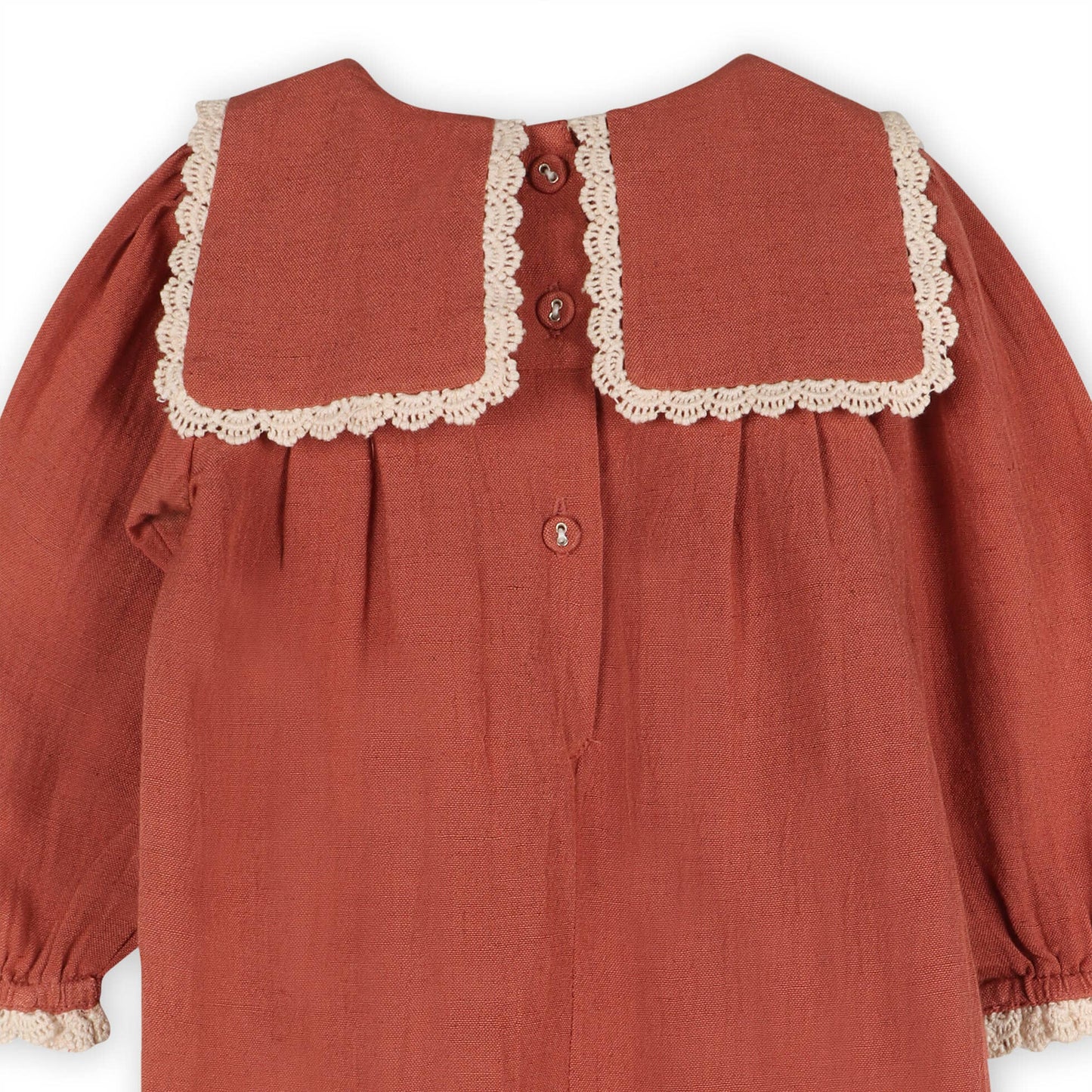 Vena Embroidery Collar Baby Jumpsuit & Headband (Organic)